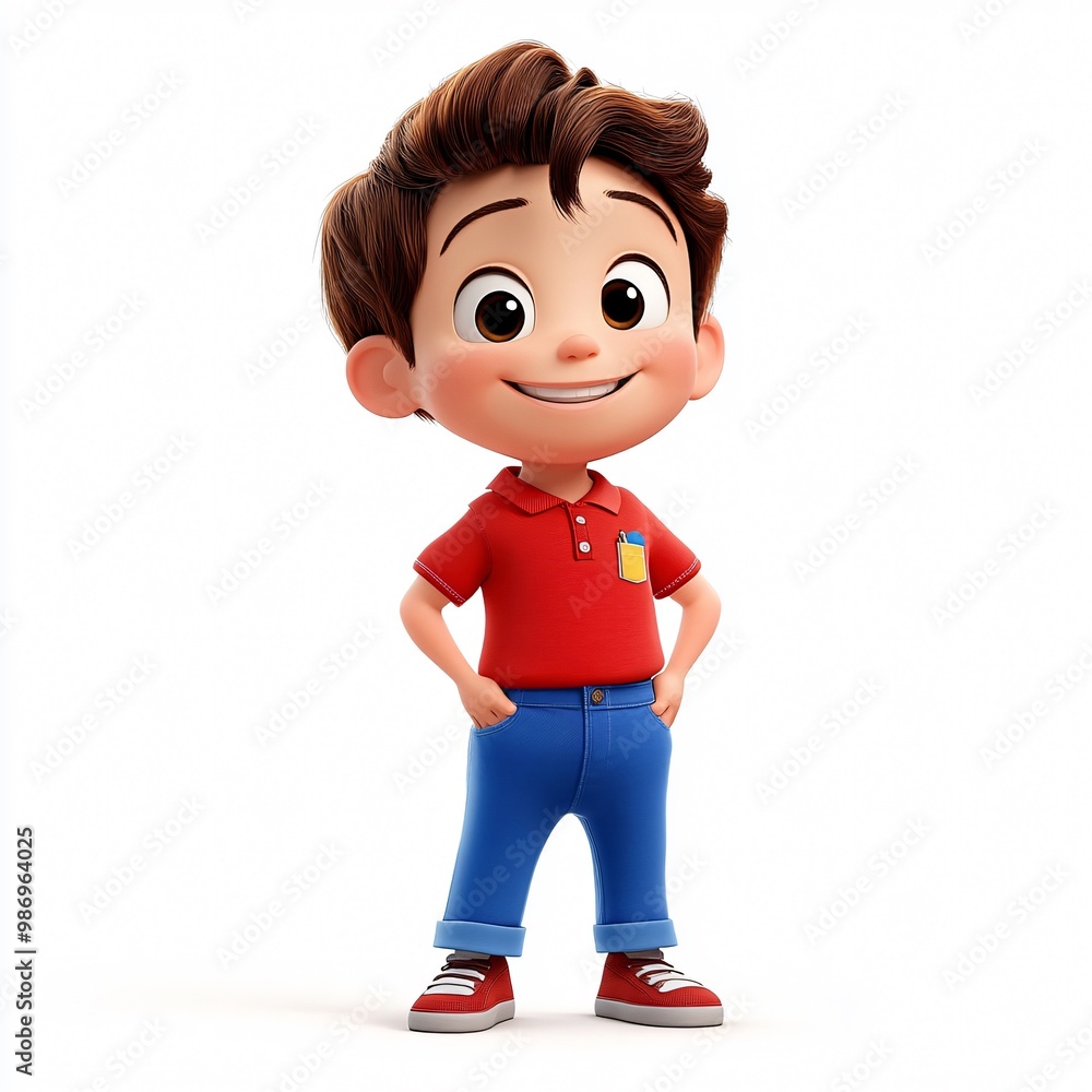 Smiling toddler boy in jeans and shirt, studio shot Smiling toddler boy in jeans and shirt, studio shot