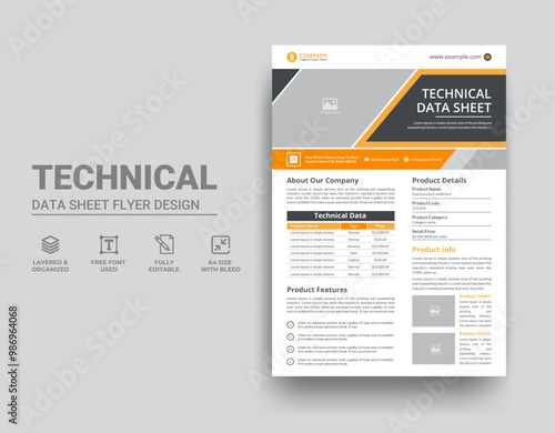 Technical Data Sheet Template Design