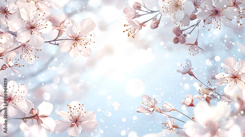 Spring cherry blossoms bloom against a soft bokeh background, evoking a sense of renewal. Spring cherry blossoms bloom against a soft bokeh background, evoking a sense of renewal.