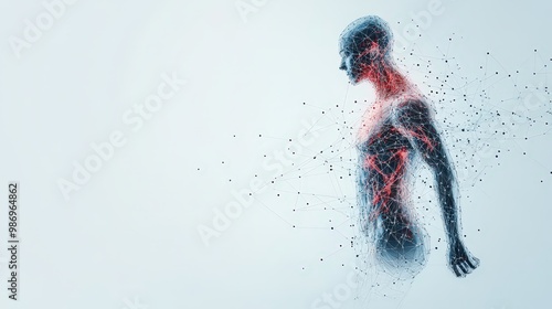 Scientific Visualization Neural Connections affecting athlete muscles sport and body Development concept photo