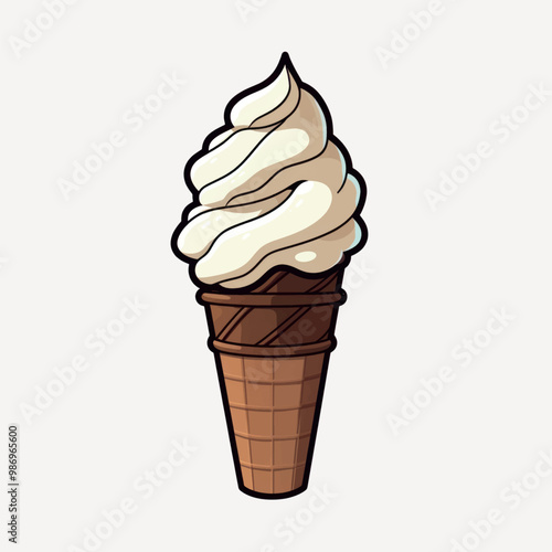 Delicious vanilla ice cream cone