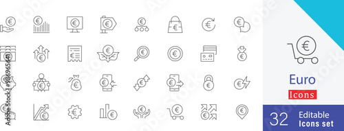 Euro line icon  Symbol collection