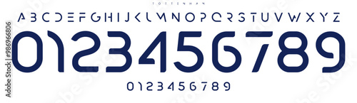 Modern rounded font, sleek minimal numbers and letters, smooth futuristic alphabet for tech branding, futuristic design, sport logo. Curved lines exude innovation, clarity, and style. Vector typeset