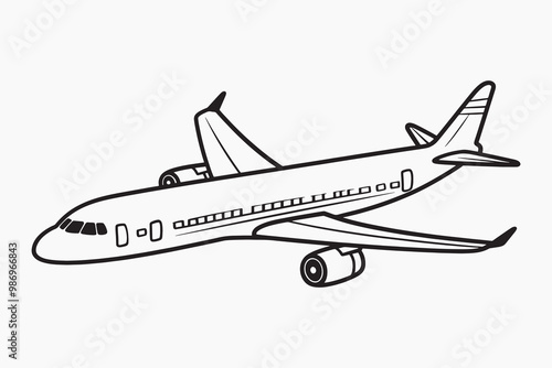 Simple airplane outline drawing