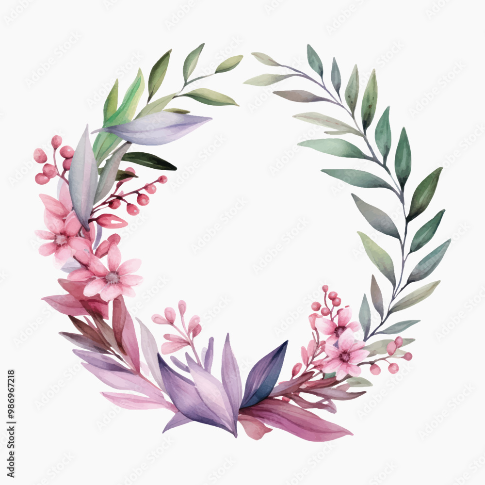 Elegant floral wreath illustration Elegant floral wreath illustration