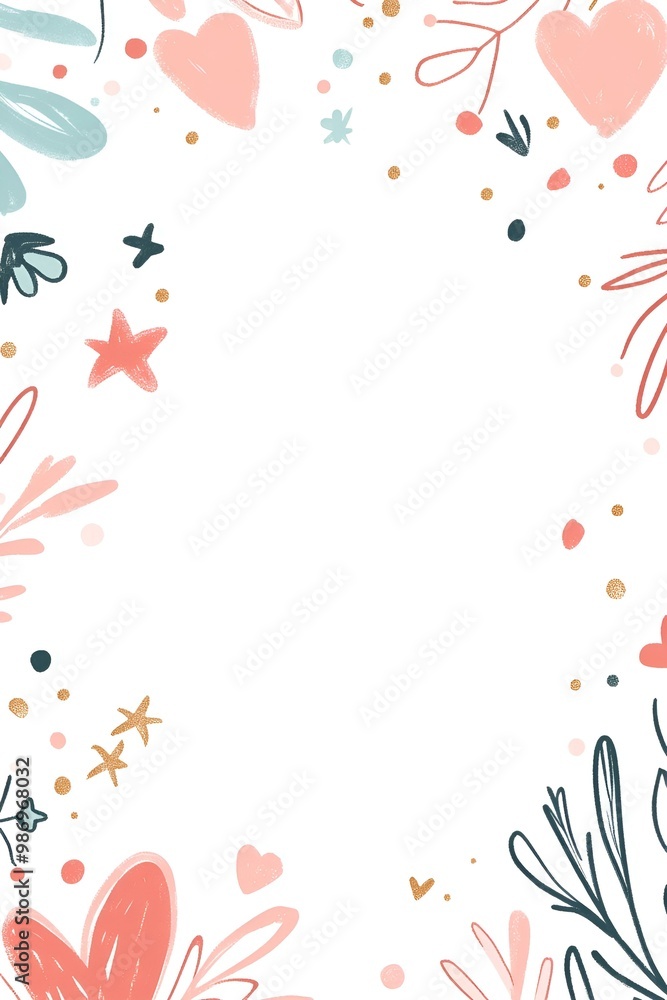 Diary frame with pastel tones and minimalist patterns. Diary frame with pastel tones and minimalist patterns.