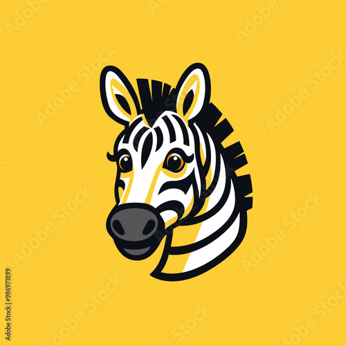 Zebra hand-drawn kids comic illustration. Cute vector doodle style cartoon illustration