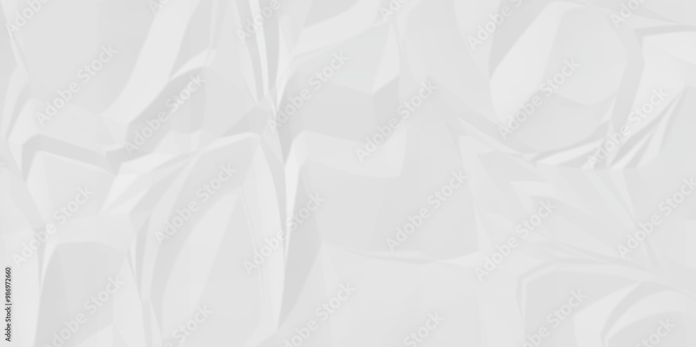 Fototapeta premium Empty white abstract crumple rough page blank canvas wrinkle paper texture.