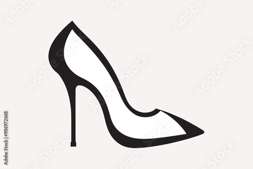 Elegant black high heel silhouette