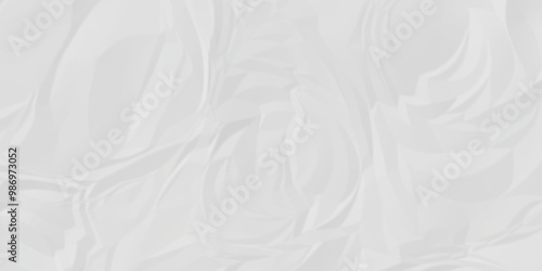 White wrinkly backdrop paper background. panorama grunge wrinkly paper texture background, crumpled pattern texture. paper crumpled texture. white fabric crushed textured crumpled.