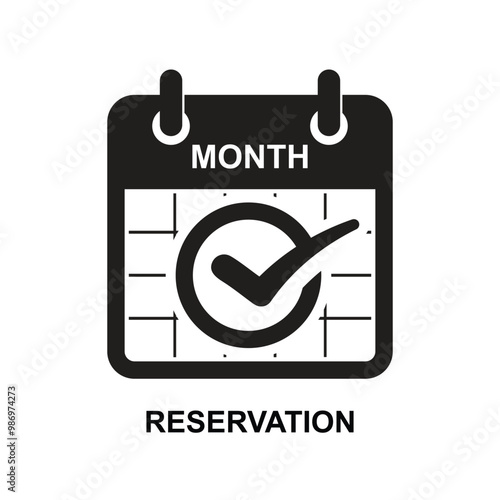 Reservation icon. The black Reservation icon isolated on background vector illustration
