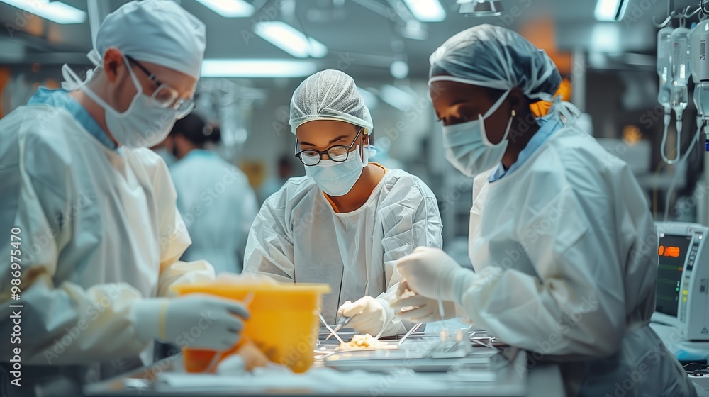 Medical Team Performing Surgery in Operating Room Medical Team Performing Surgery in Operating Room