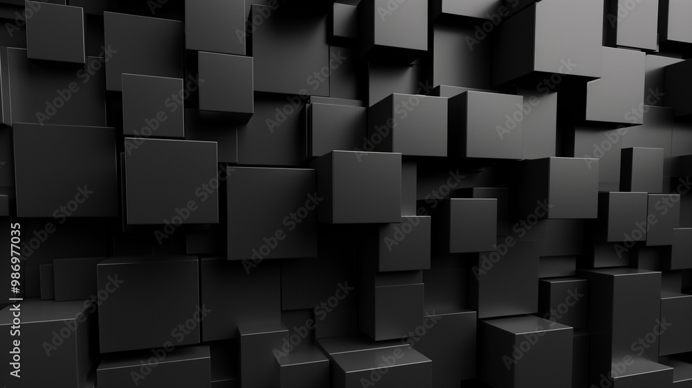 creative abstract background with black 3d cubes creative abstract background with black 3d cubes
