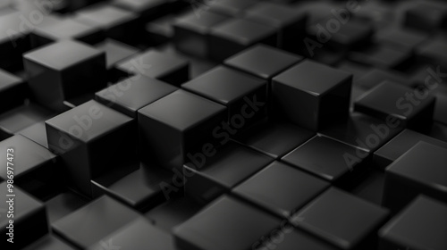 creative abstract background with black 3d cubes