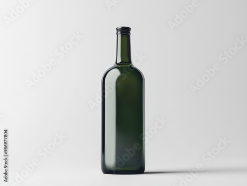 Green Wine Bottle Mockup