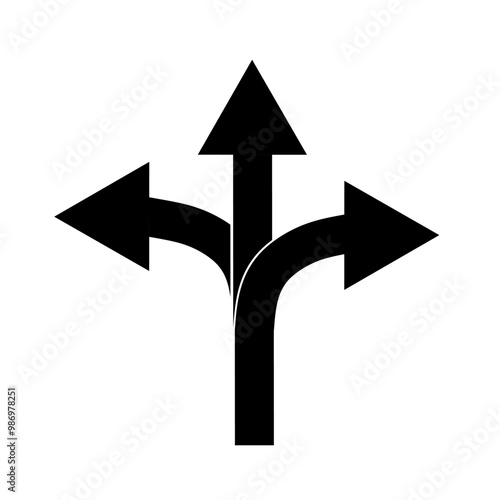 three goal road symbol vector on white background. Option icon