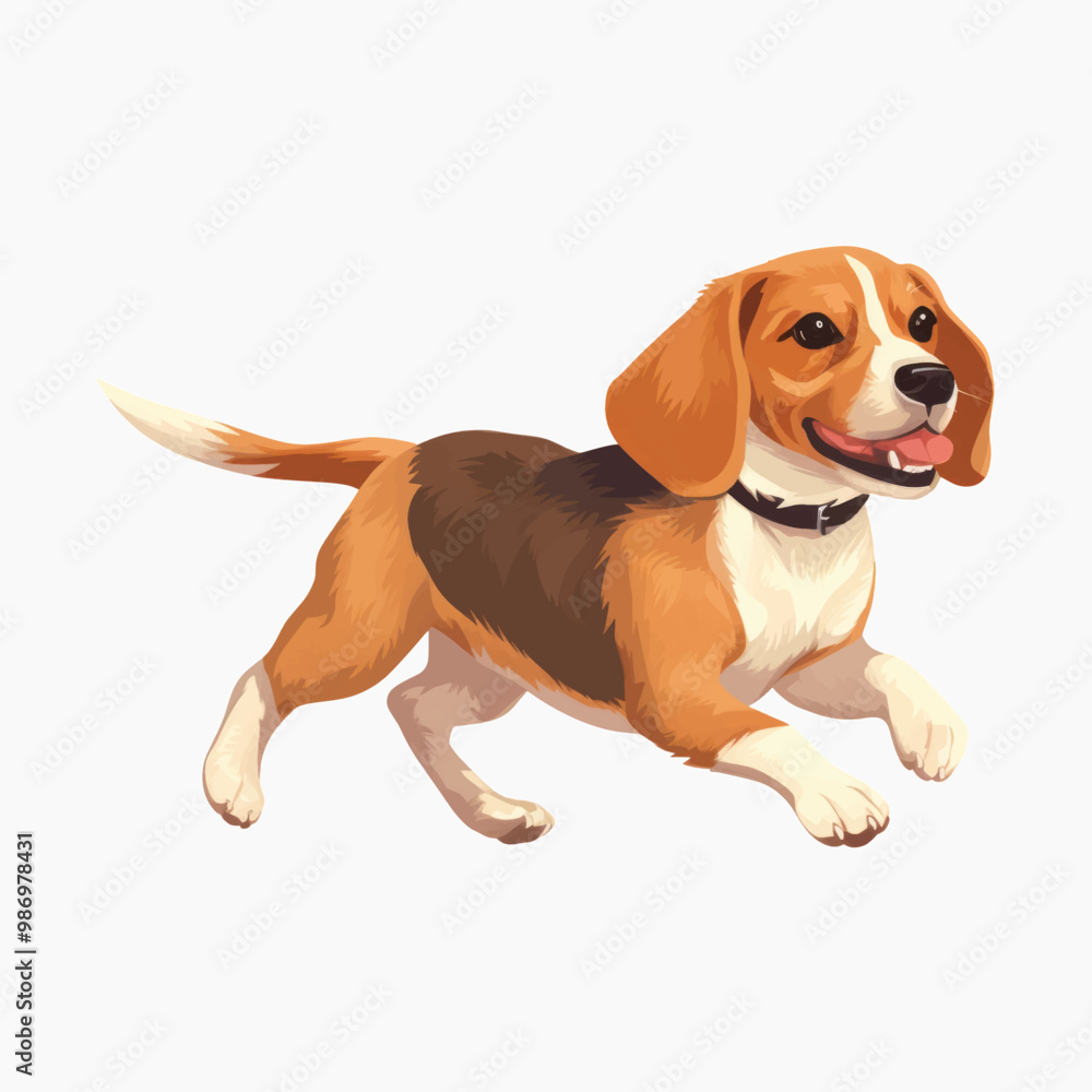 Happy beagle dog illustration