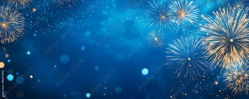 Fireworks in the shape of stars and other whimsical patterns, with a deep blue night sky Fireworks in the shape of stars and other whimsical patterns, with a deep blue night sky