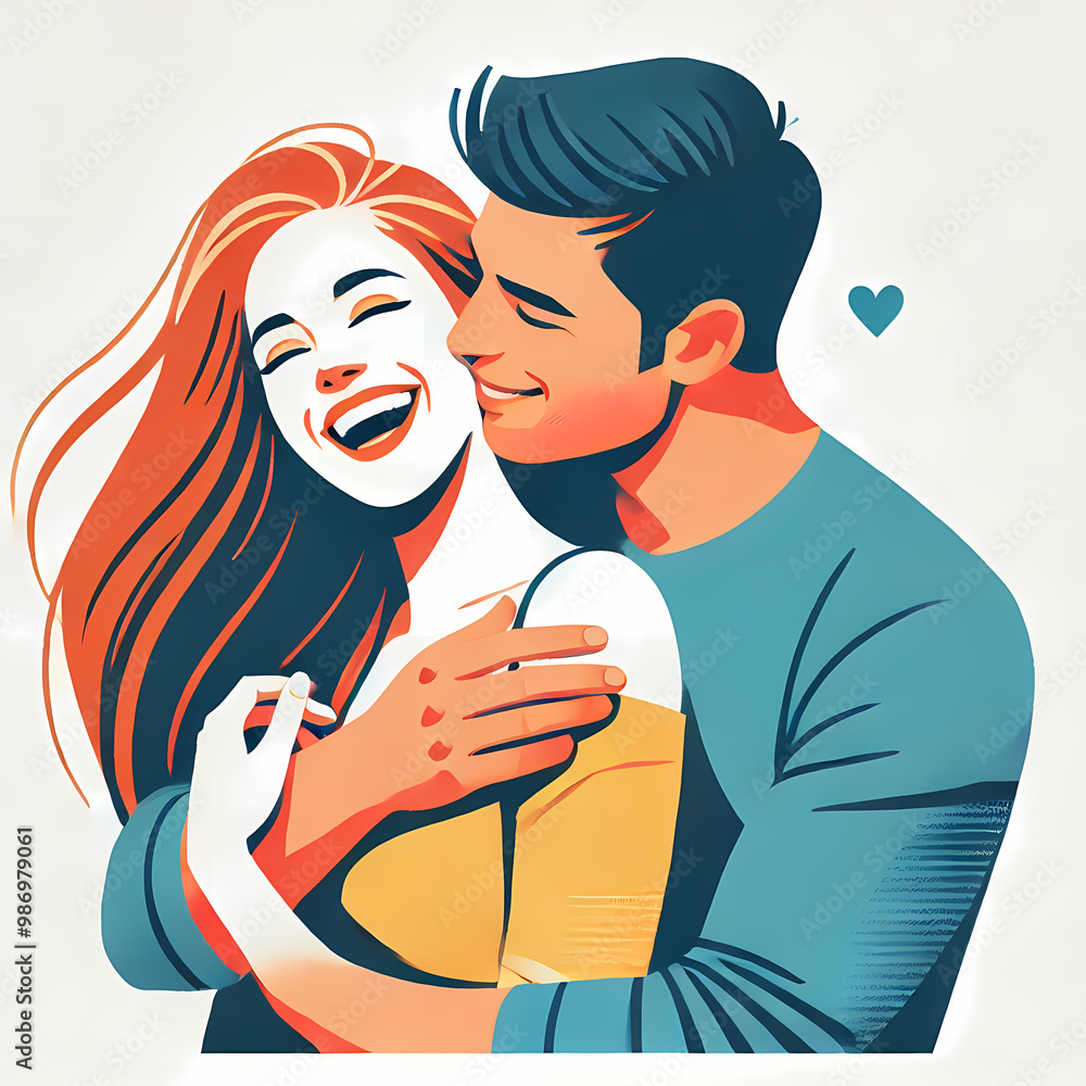 Loving Couple Embracing and Smiling Loving Couple Embracing and Smiling