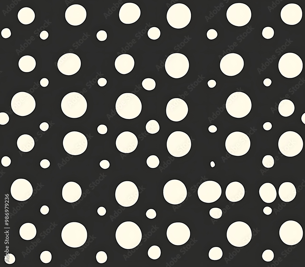 3. Classic black and white polka dot design with evenly spaced dots, perfect for a timeless and versatile background 3. Classic black and white polka dot design with evenly spaced dots, perfect for a timeless and versatile background