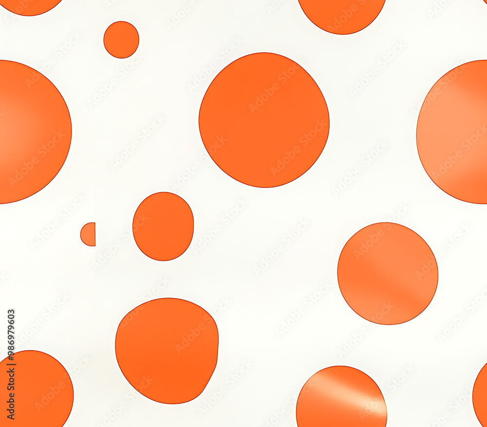 9. Large, bold polka dots in vibrant orange on a white background, perfect for a fun and energetic design 9. Large, bold polka dots in vibrant orange on a white background, perfect for a fun and energetic design