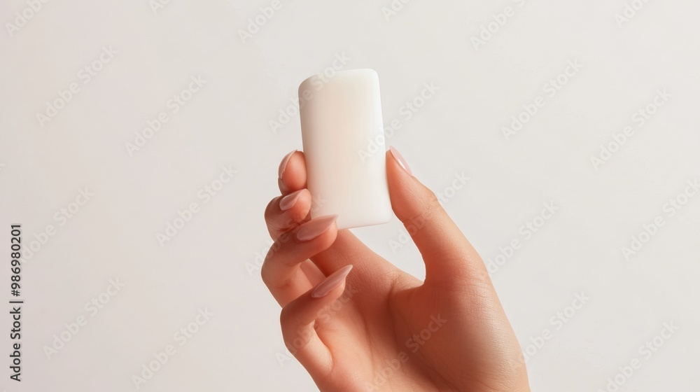 Hand Holding a Small Bar of Soap Hand Holding a Small Bar of Soap