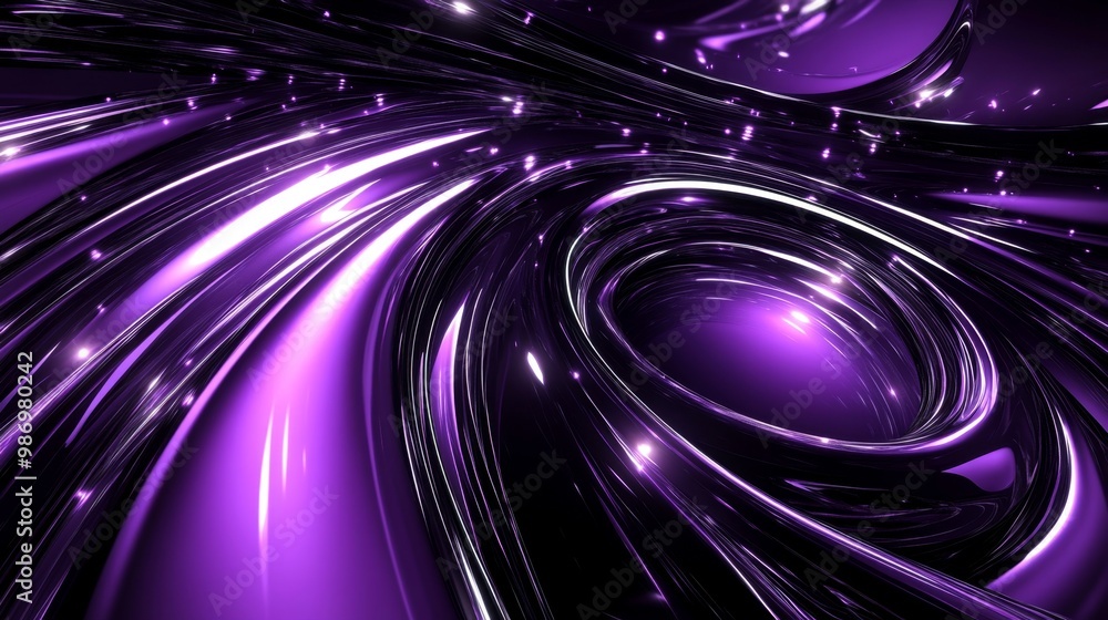 Obraz premium Abstract Purple Swirl 3D Design