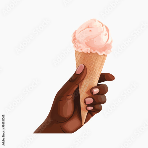 Hand holding ice cream cone