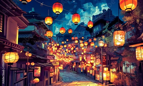 Night Street in Japan