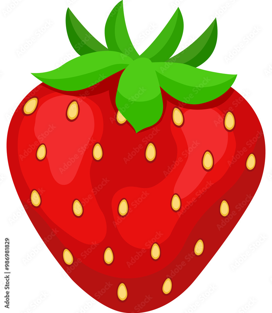 Obraz premium Fruit, Strawberry, Tropical Fruits, Illustration Hand drawn