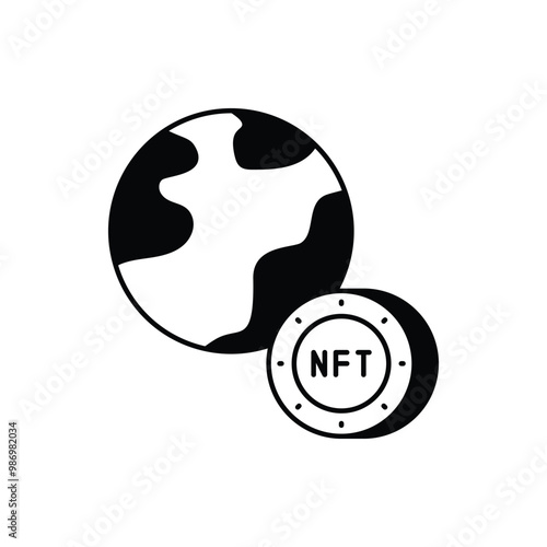 Global NFT vector icon