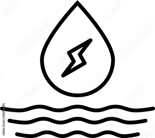 Water Energy Line Icon