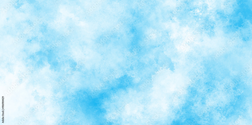 Digital art painting of cloudy sky, blurred and grainy Blue powder explosion with natural cloudy clouds and fog, watercolor design with watercolor texture with tiny white clouds. Digital art painting of cloudy sky, blurred and grainy Blue powder explosion with natural cloudy clouds and fog, watercolor design with watercolor texture with tiny white clouds.