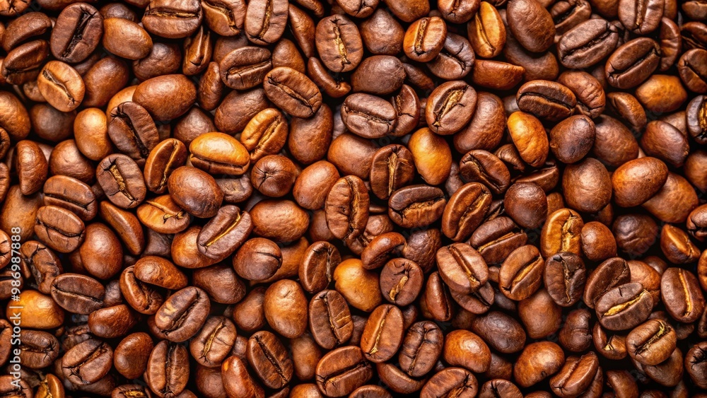 Closeup texture of roasted coffee beans, perfect for background or design element Closeup texture of roasted coffee beans, perfect for background or design element