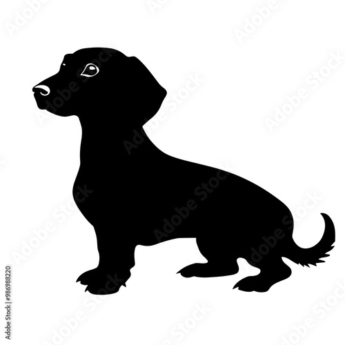 silhouette of a miniature dachshund