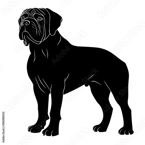 silhouette of a neapolitan mastiff