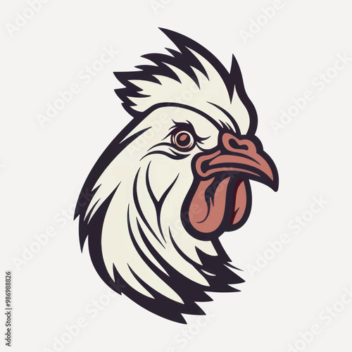 Stylized rooster head illustration