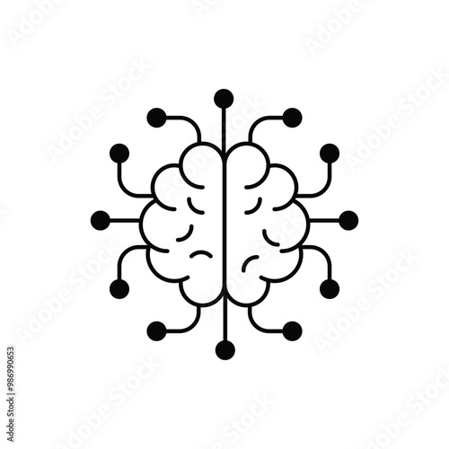 Brain control vector icon