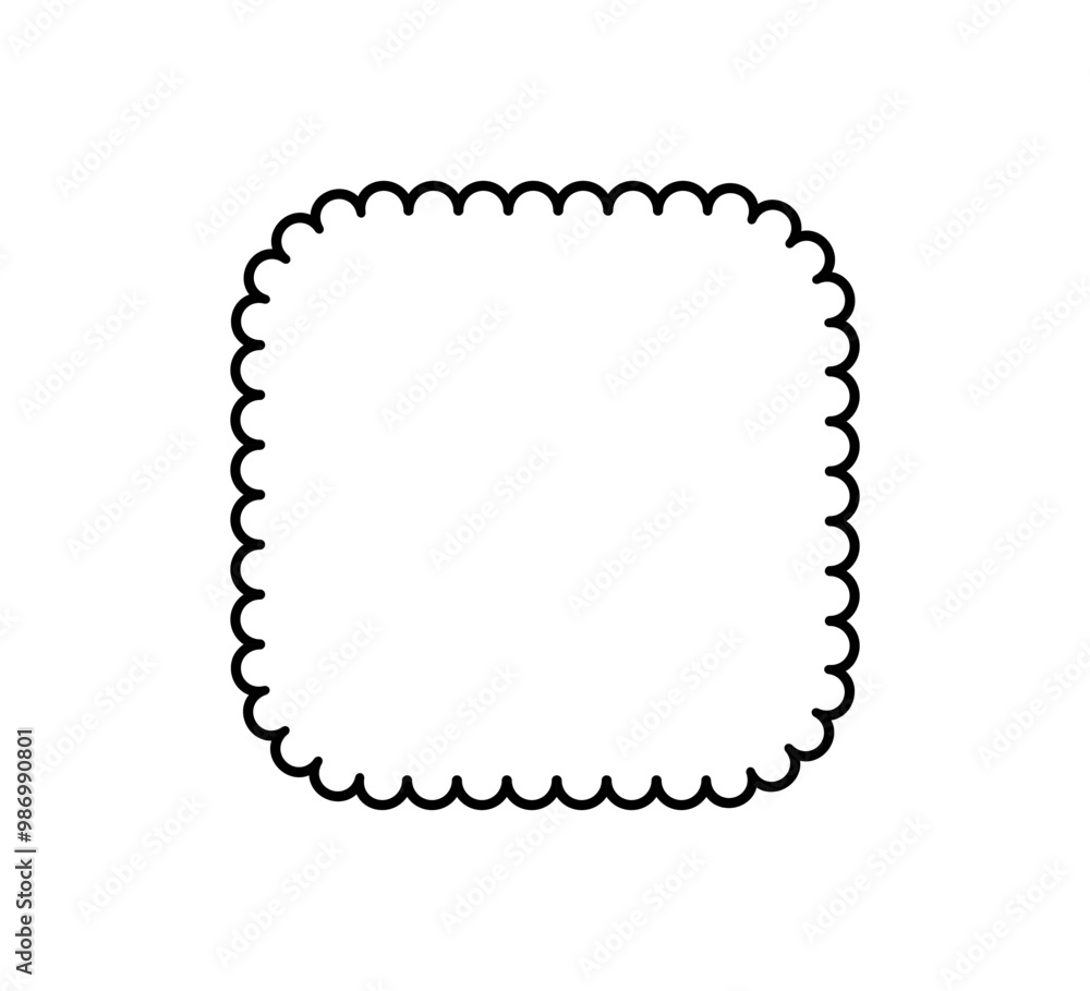 Rectangle scalloped frame. Scalloped edge square shape border. Simple label and sticker form. Flower silhouette lace frame. Vector illustration isolated on white background. Rectangle scalloped frame. Scalloped edge square shape border. Simple label and sticker form. Flower silhouette lace frame. Vector illustration isolated on white background.