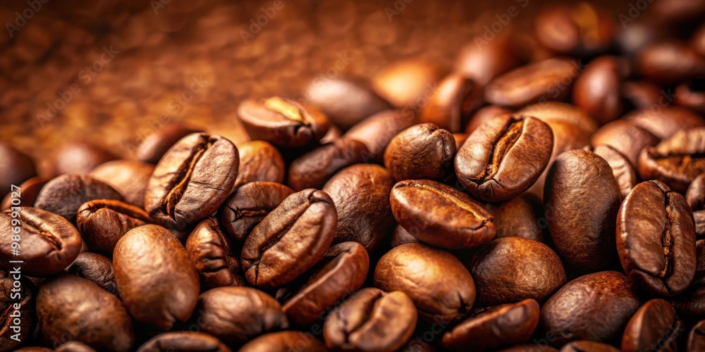 Coffee beans in a close-up shot on a brown isolated background Coffee beans in a close-up shot on a brown isolated background