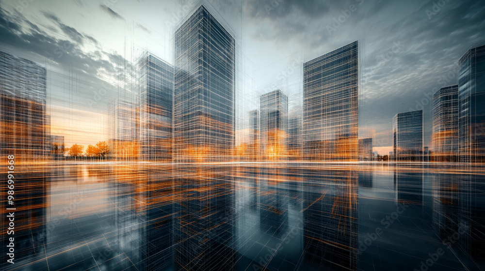 city, building, Modern, innovative, Wireframe style. city, building, Modern, innovative, Wireframe style.
