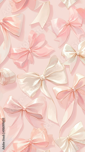 Elegant pastel bows pattern