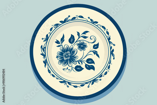 Elegant floral ceramic plate design