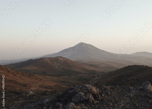 Sunrise at Mount Vesuvius with Warm Earth Tones