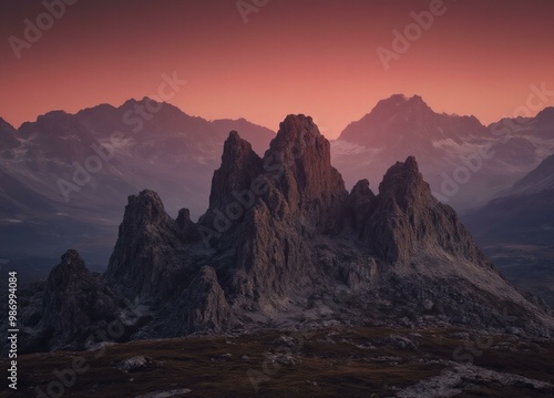 Sunset Silhouette in the Dolomites