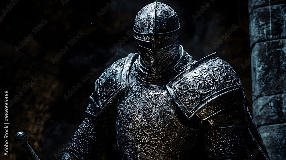 Intricate Full-Body Knight in Gleaming Armor Intricate Full-Body Knight in Gleaming Armor