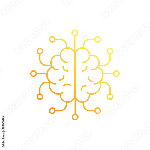 Brain control vector icon