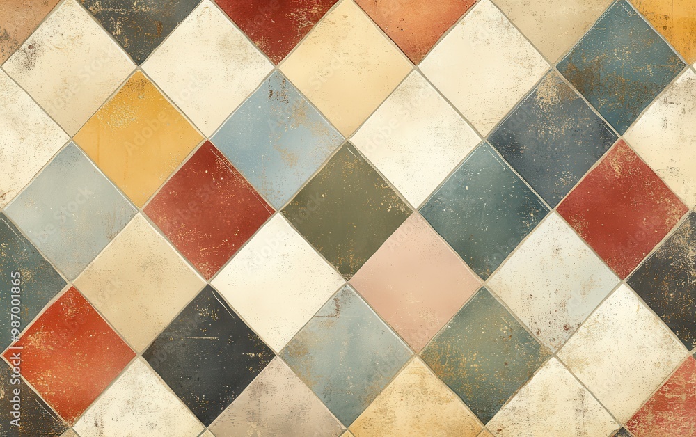 Colorful Diamond Pattern Tile Colorful Diamond Pattern Tile