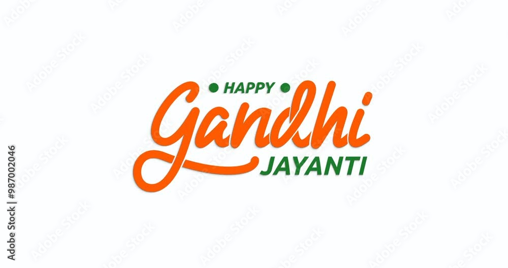 Happy Gandhi Jayanti Text Animation: Beautiful Handwritten Calligraphy Animated with Alpha Channel, Perfect for Celebrating Peace, Educational Content, Social Media Posts, and Inspirational Messages Happy Gandhi Jayanti Text Animation: Beautiful Handwritten Calligraphy Animated with Alpha Channel, Perfect for Celebrating Peace, Educational Content, Social Media Posts, and Inspirational Messages