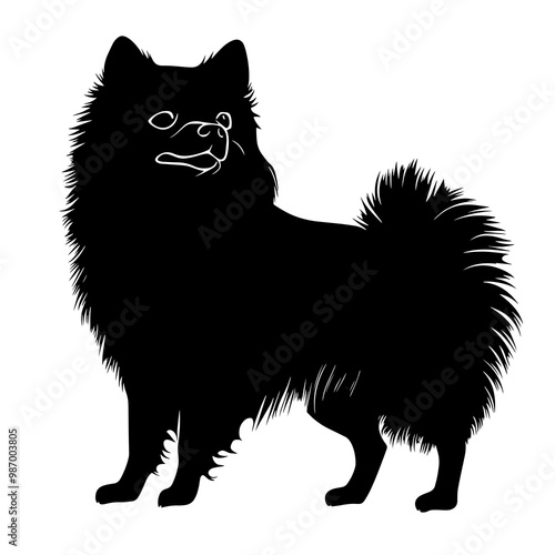 vector silhouette of a pomeranian